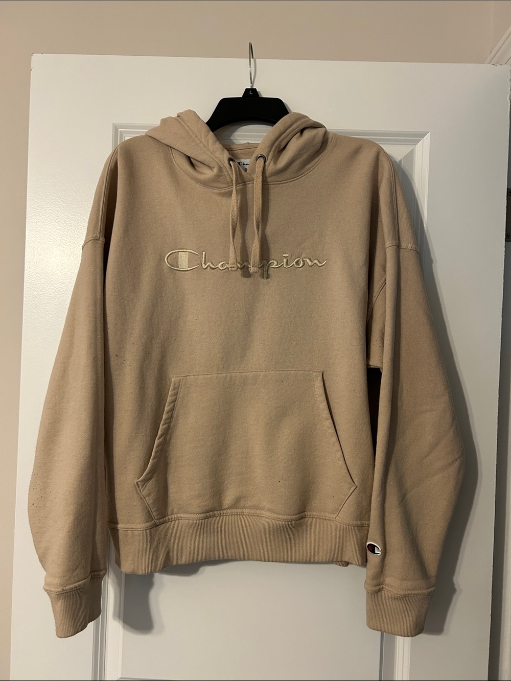 Champion Tan Embroidered Logo Hoodie